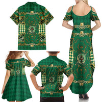 Zodiac Signs Family Matching Summer Maxi Dress and Hawaiian Shirt The Earth Element Baroque Spades Card