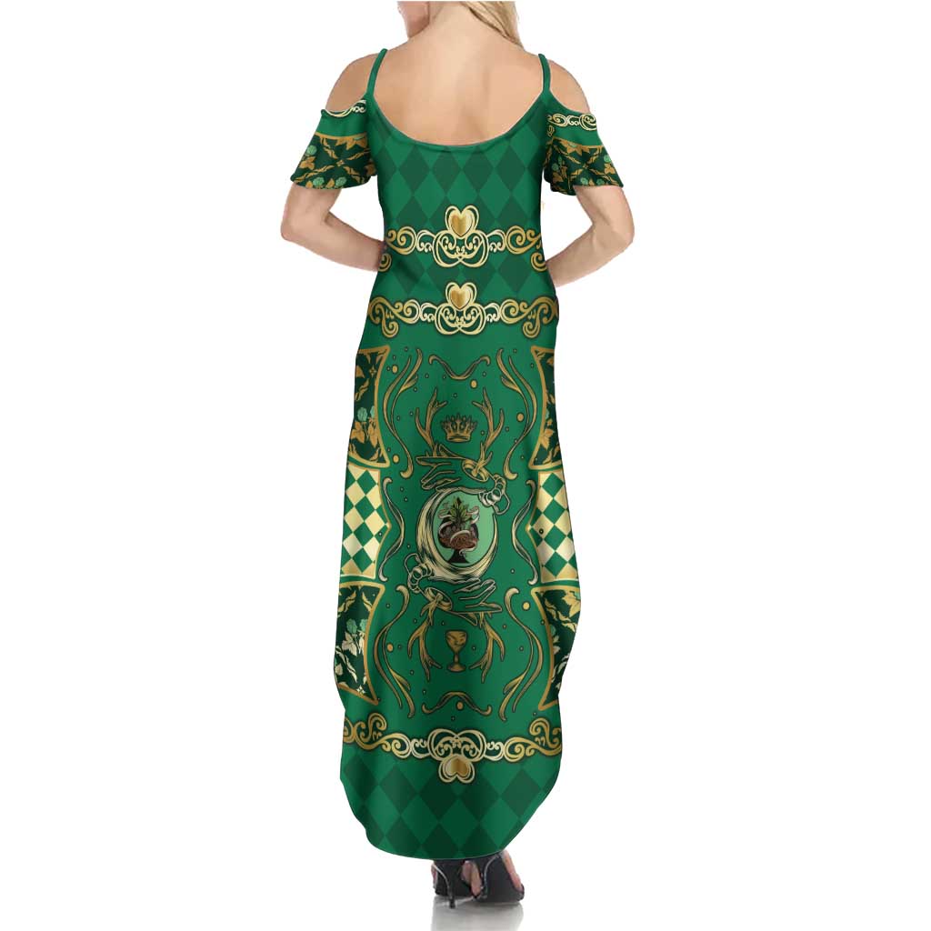 Zodiac Signs Family Matching Summer Maxi Dress and Hawaiian Shirt The Earth Element Baroque Spades Card