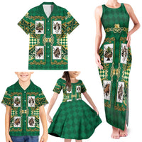 Zodiac Signs Family Matching Tank Maxi Dress and Hawaiian Shirt The Earth Element Baroque Spades Card