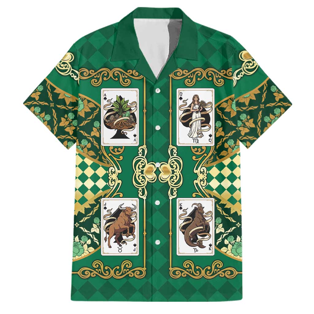 Zodiac Signs Family Matching Tank Maxi Dress and Hawaiian Shirt The Earth Element Baroque Spades Card