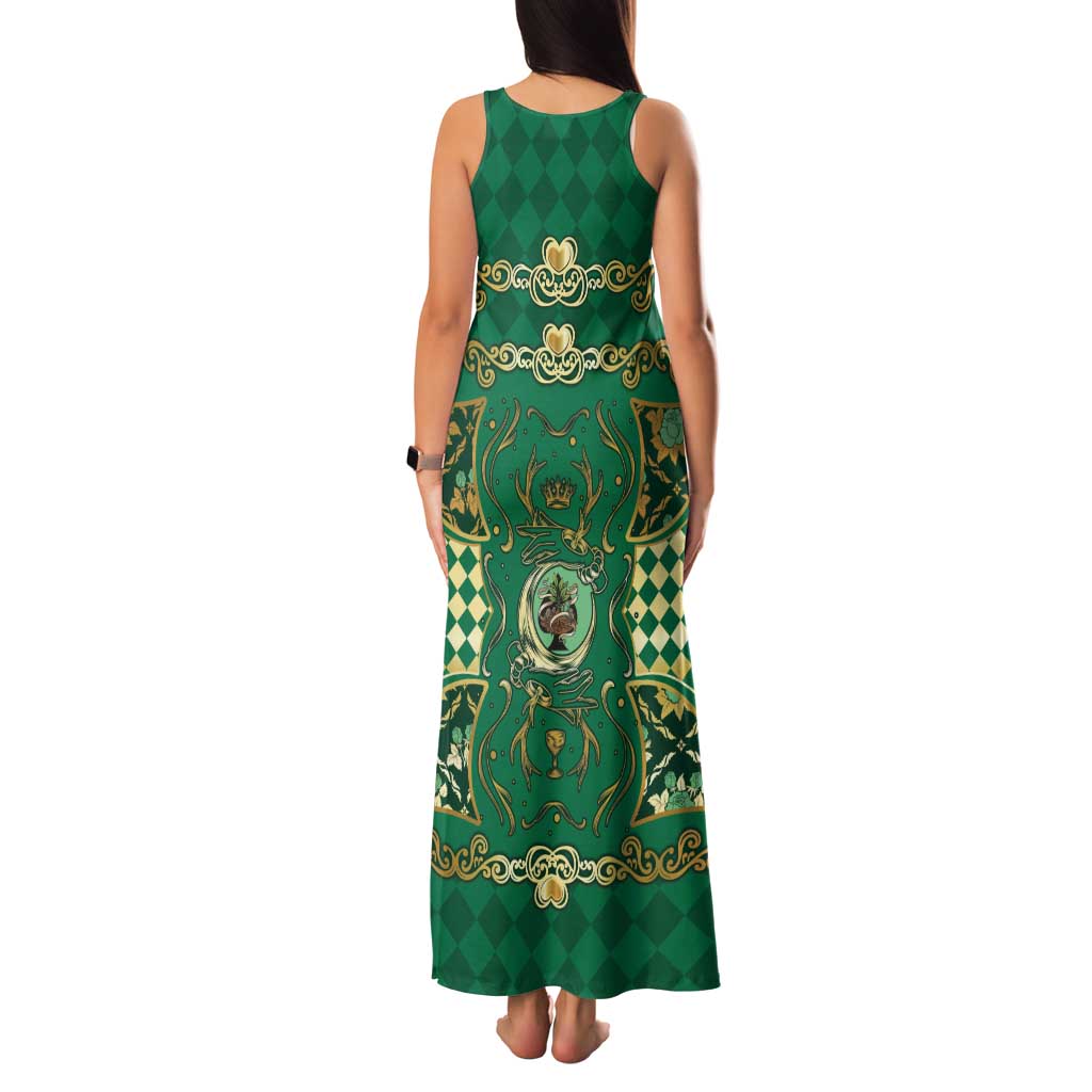 Zodiac Signs Family Matching Tank Maxi Dress and Hawaiian Shirt The Earth Element Baroque Spades Card