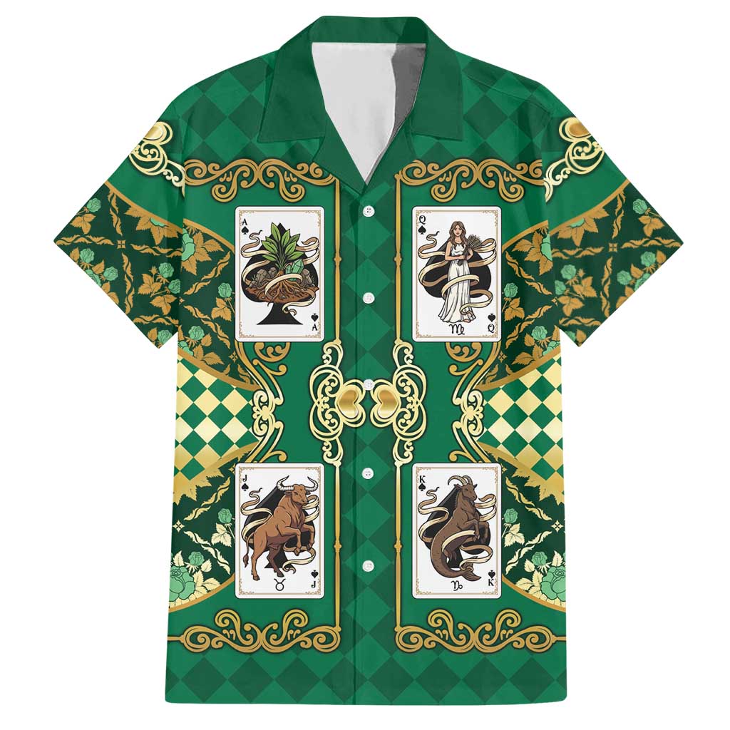 Zodiac Signs Hawaiian Shirt The Earth Element Baroque Spades Card
