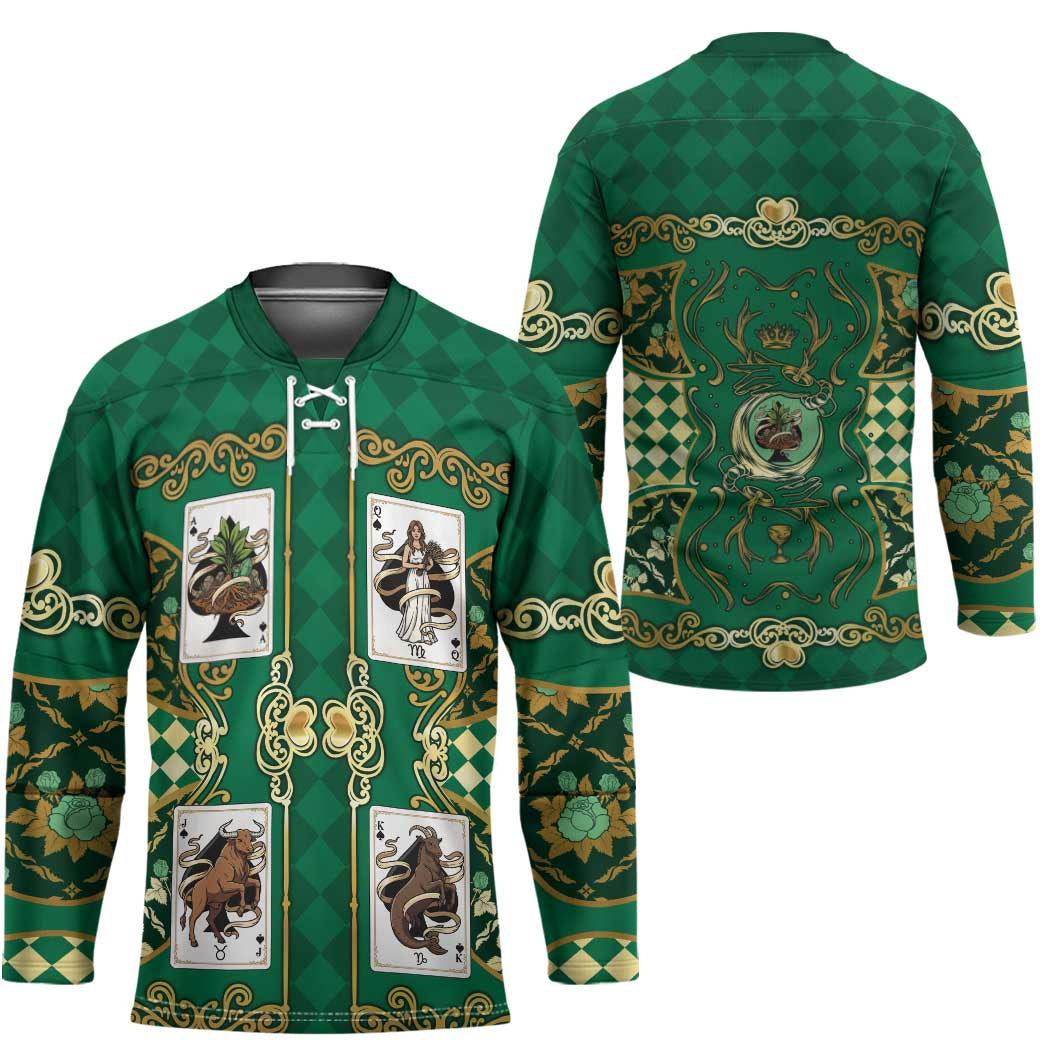 Zodiac Signs Hockey Jersey The Earth Element Baroque Spades Card