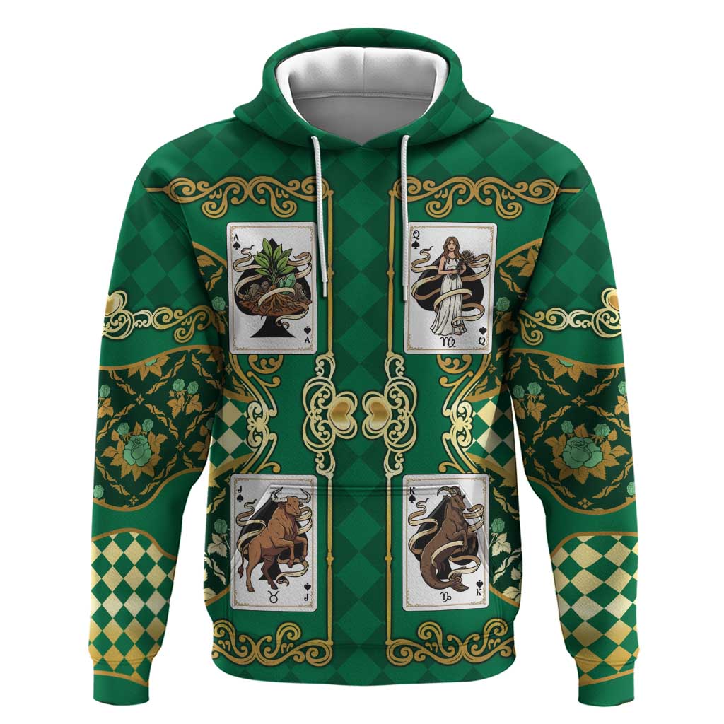 Zodiac Signs Hoodie The Earth Element Baroque Spades Card