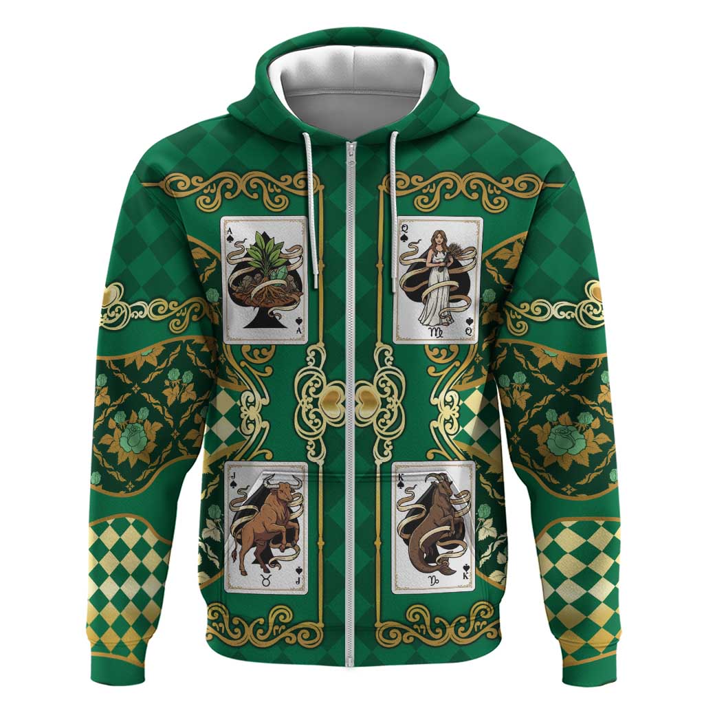 Zodiac Signs Hoodie The Earth Element Baroque Spades Card