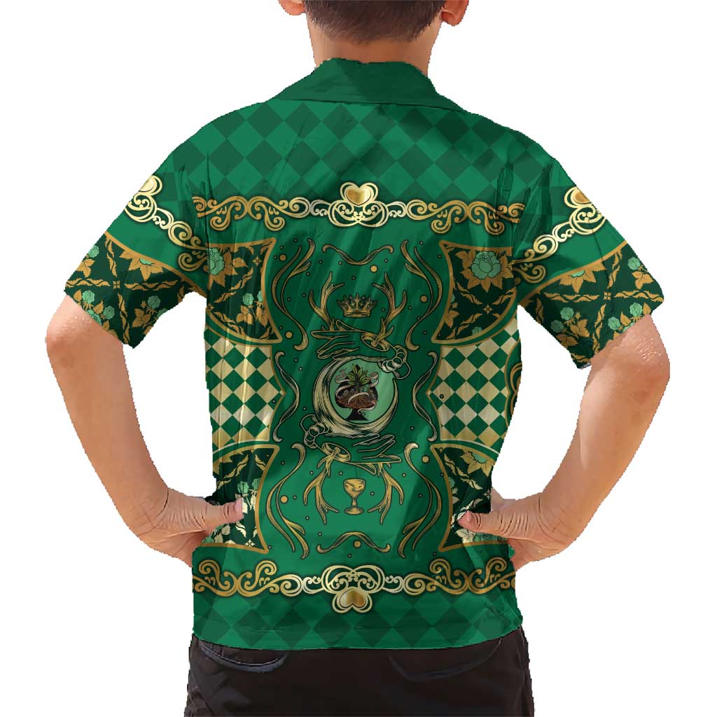 Zodiac Signs Kid Hawaiian Shirt The Earth Element Baroque Spades Card