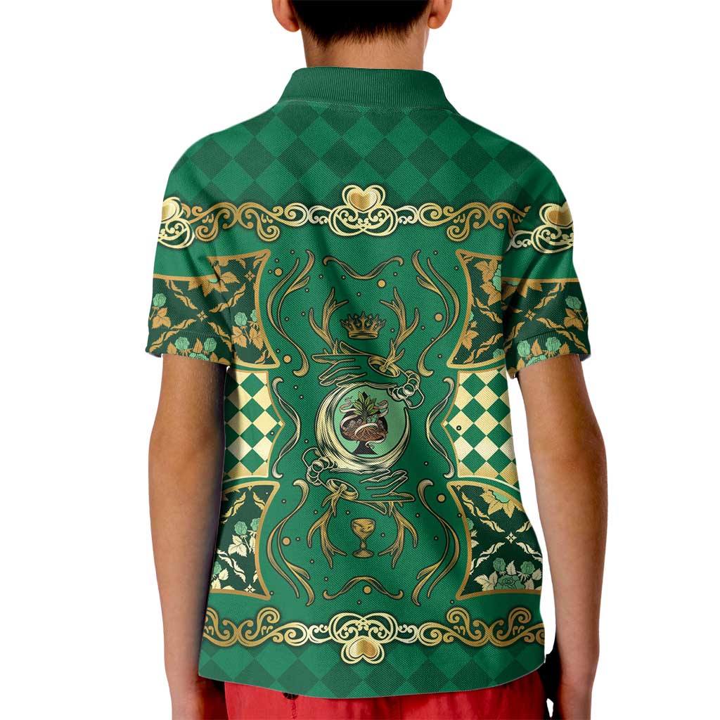 Zodiac Signs Kid Polo Shirt The Earth Element Baroque Spades Card