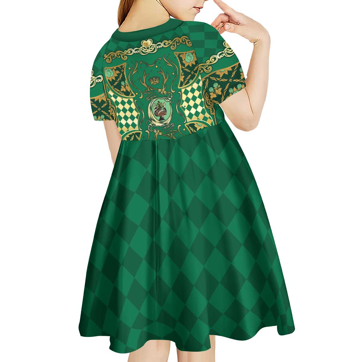 Zodiac Signs Kid Short Sleeve Dress The Earth Element Baroque Spades Card