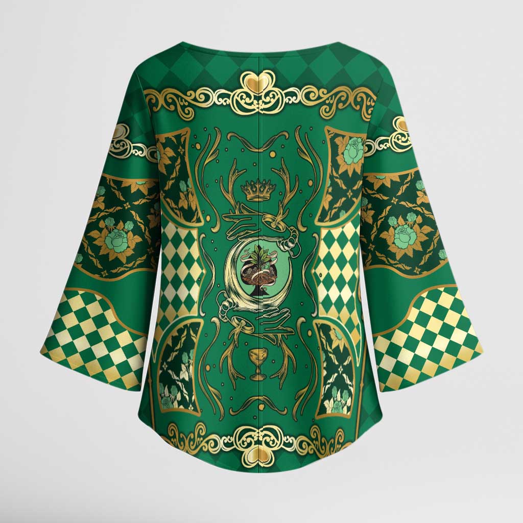 Zodiac Signs Kimono Sleeve Blouse The Earth Element Baroque Spades Card