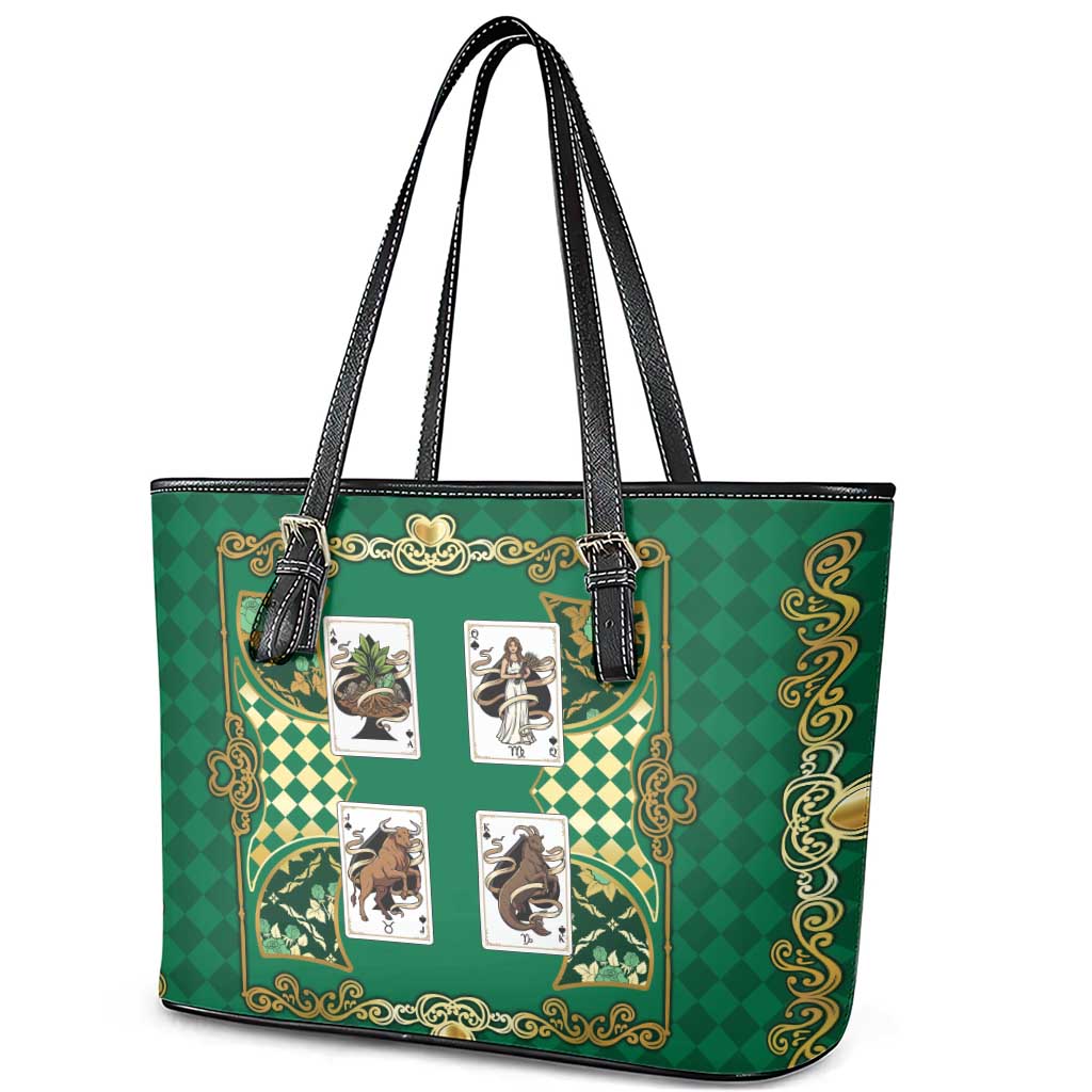 Zodiac Signs Leather Tote Bag The Earth Element Baroque Spades Card