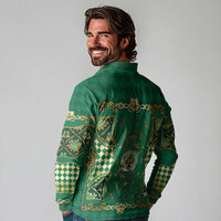 Zodiac Signs Long Sleeve Polo Shirt The Earth Element Baroque Spades Card