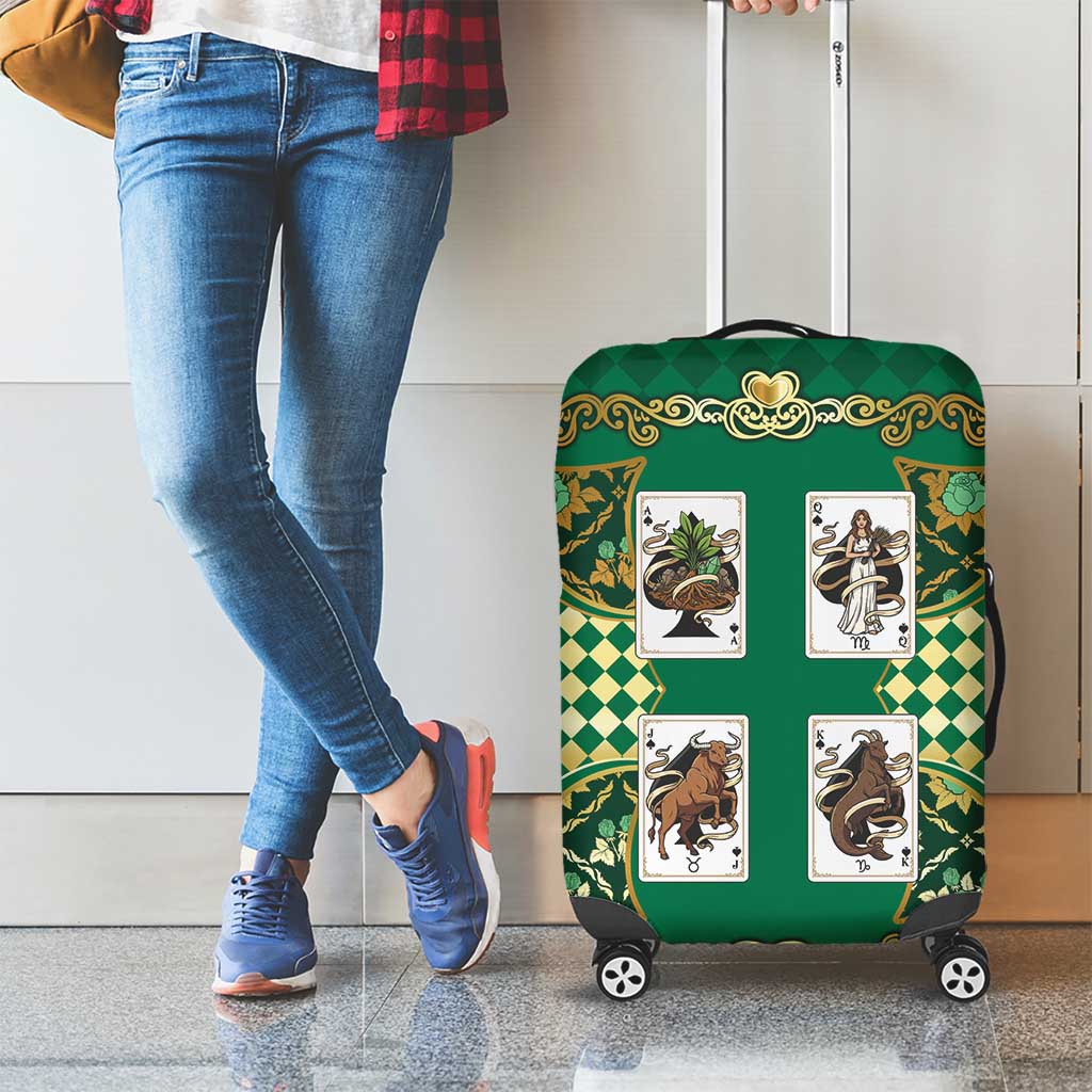 Zodiac Signs Luggage Cover The Earth Element Baroque Spades Card