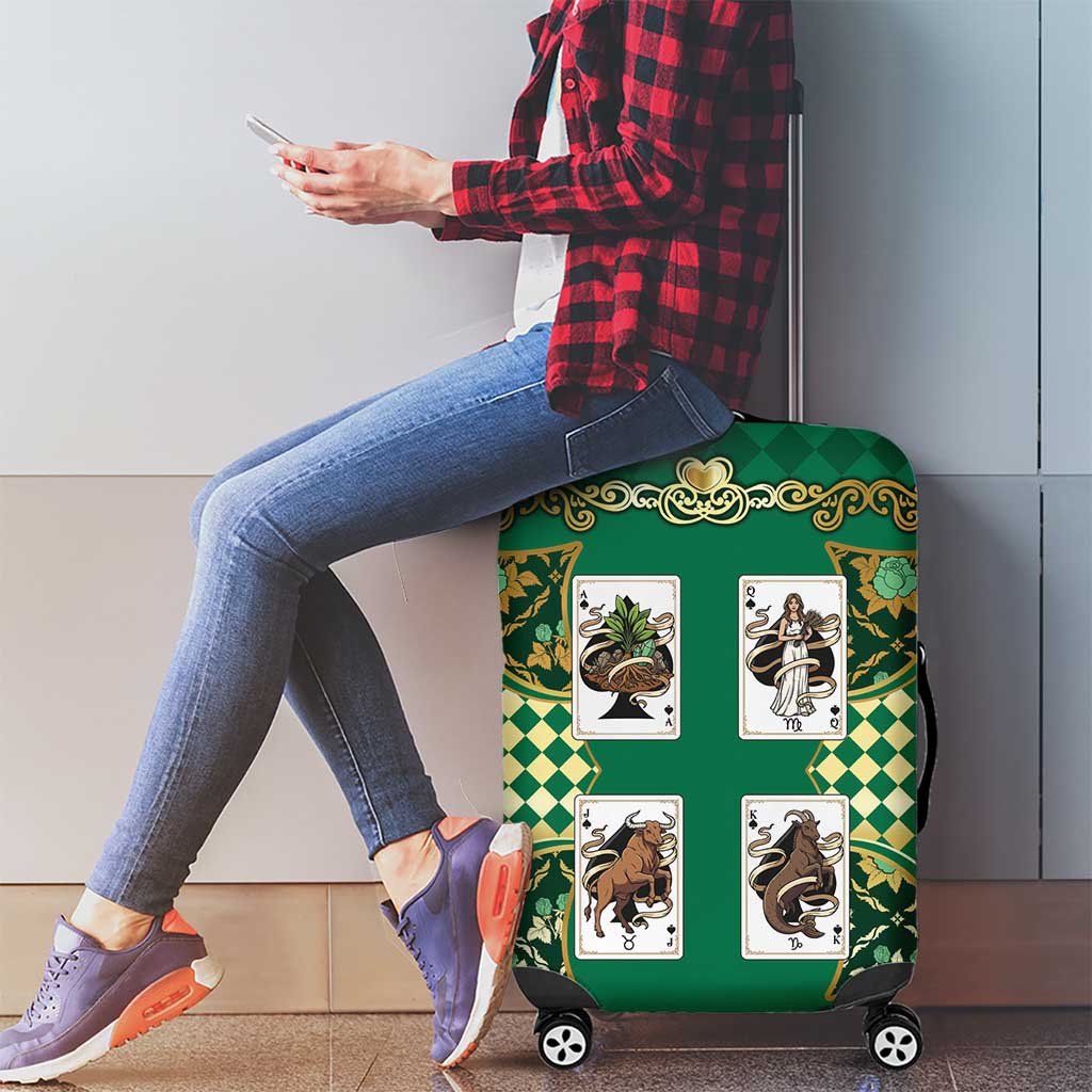 Zodiac Signs Luggage Cover The Earth Element Baroque Spades Card