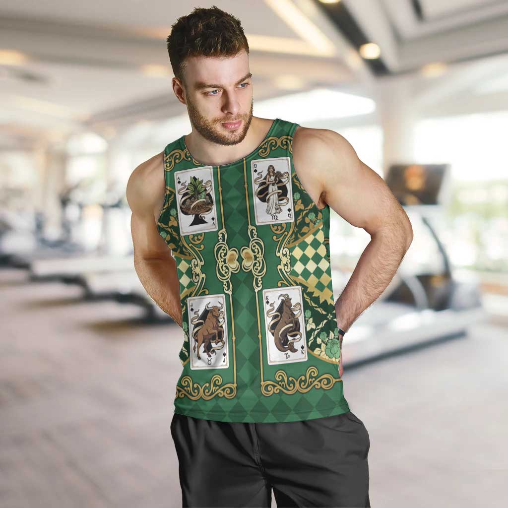 Zodiac Signs Men Tank Top The Earth Element Baroque Spades Card