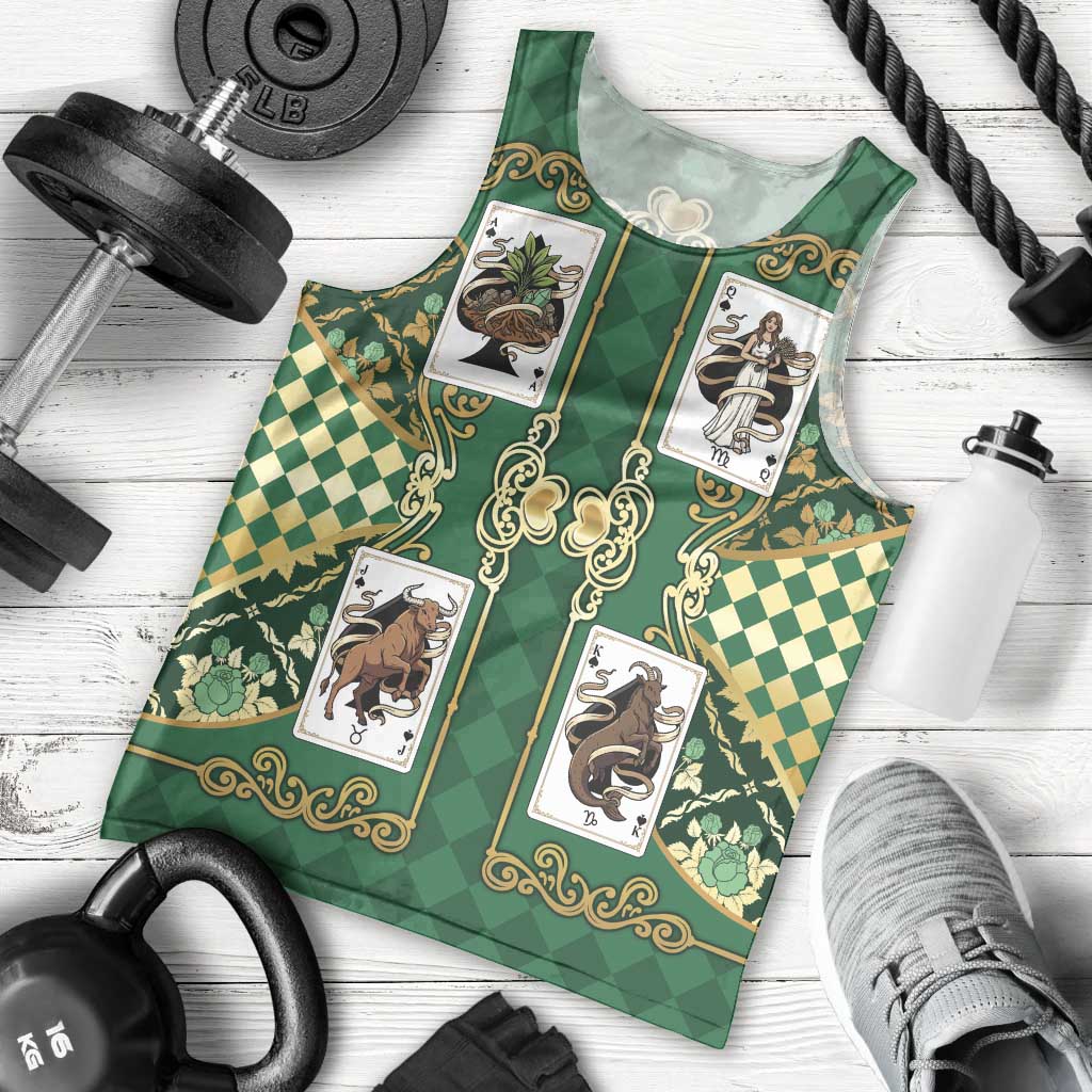 Zodiac Signs Men Tank Top The Earth Element Baroque Spades Card