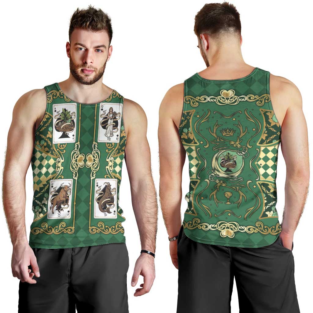 Zodiac Signs Men Tank Top The Earth Element Baroque Spades Card