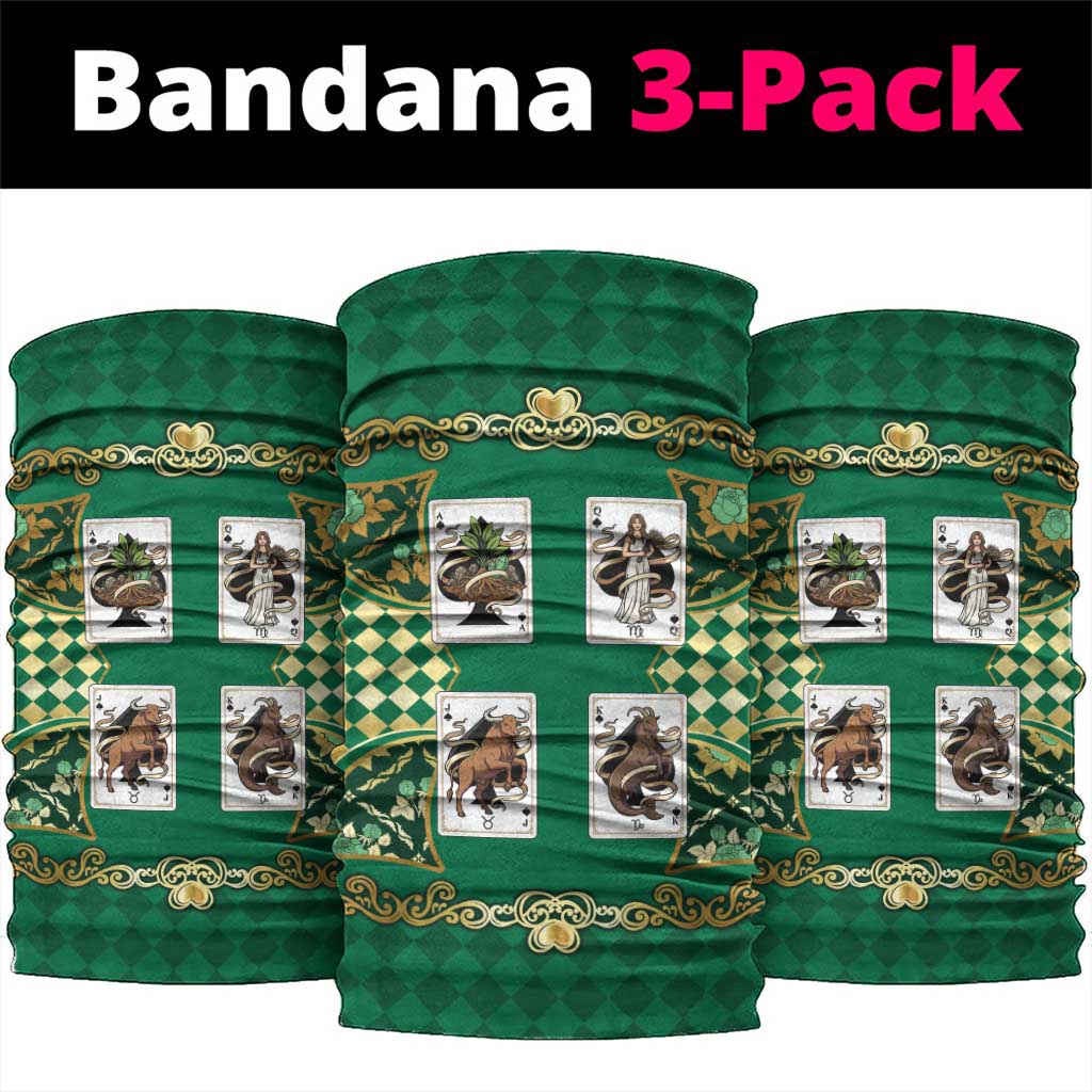 Zodiac Signs Neck Gaiter The Earth Element Baroque Spades Card