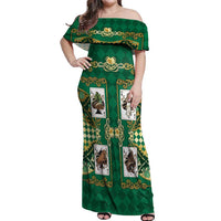 Zodiac Signs Off Shoulder Maxi Dress The Earth Element Baroque Spades Card