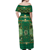 Zodiac Signs Off Shoulder Maxi Dress The Earth Element Baroque Spades Card