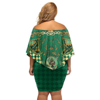 Zodiac Signs Off Shoulder Short Dress The Earth Element Baroque Spades Card