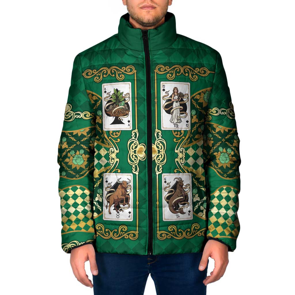 Zodiac Signs Padded Jacket The Earth Element Baroque Spades Card