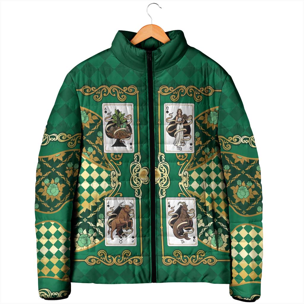Zodiac Signs Padded Jacket The Earth Element Baroque Spades Card