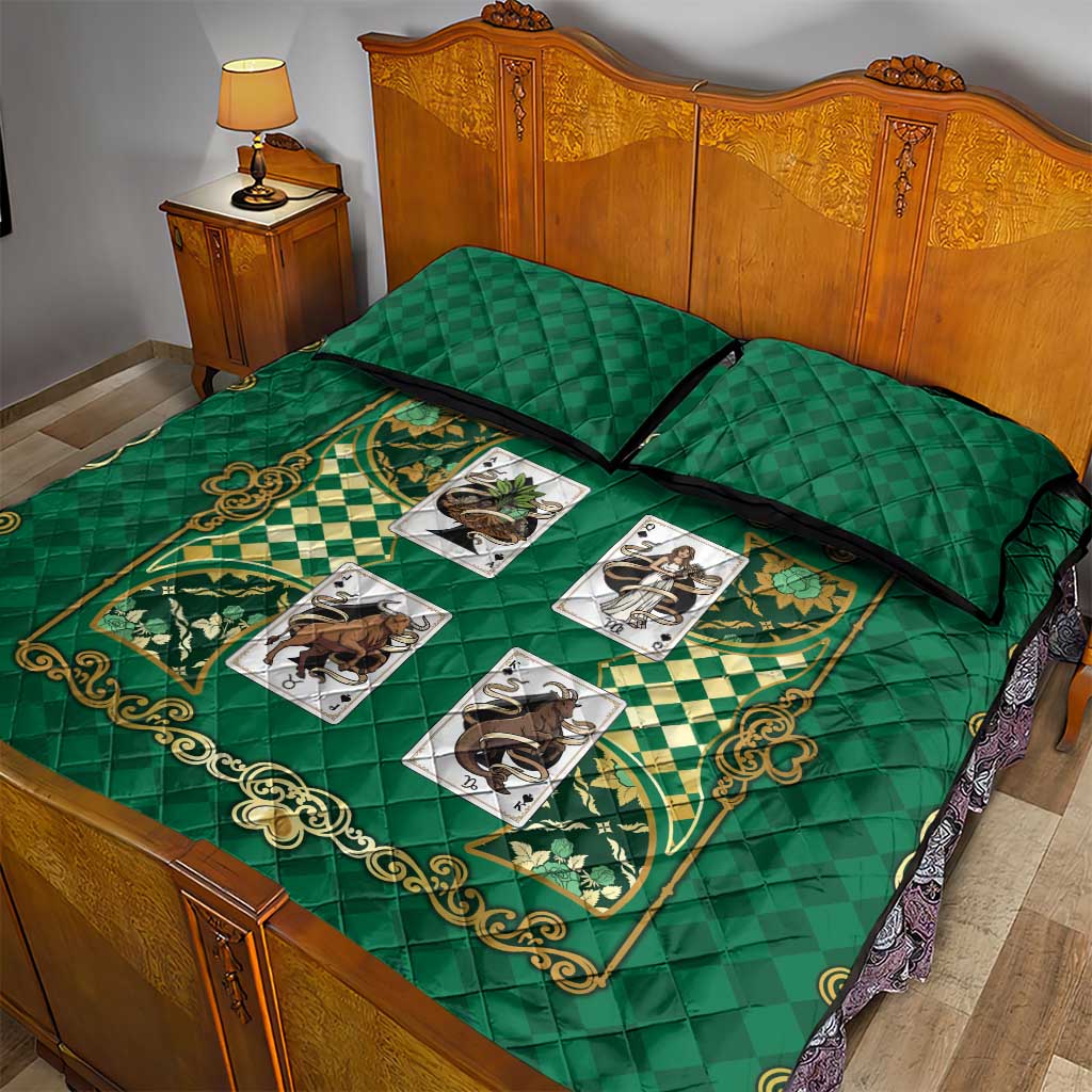 Zodiac Signs Quilt Bed Set The Earth Element Baroque Spades Card
