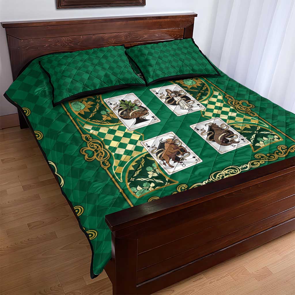 Zodiac Signs Quilt Bed Set The Earth Element Baroque Spades Card