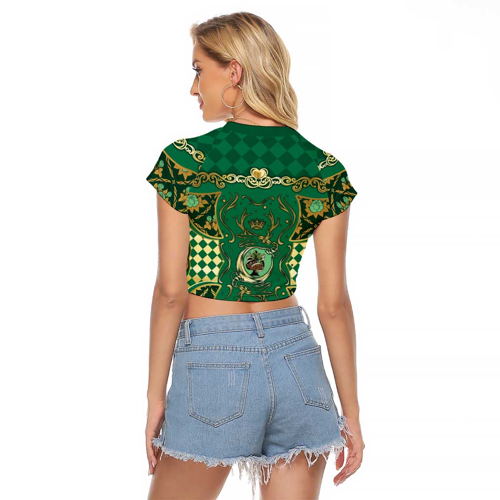 Zodiac Signs Raglan Cropped T Shirt The Earth Element Baroque Spades Card