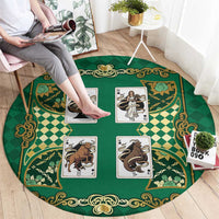 Zodiac Signs Round Carpet The Earth Element Baroque Spades Card