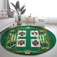 Zodiac Signs Round Carpet The Earth Element Baroque Spades Card