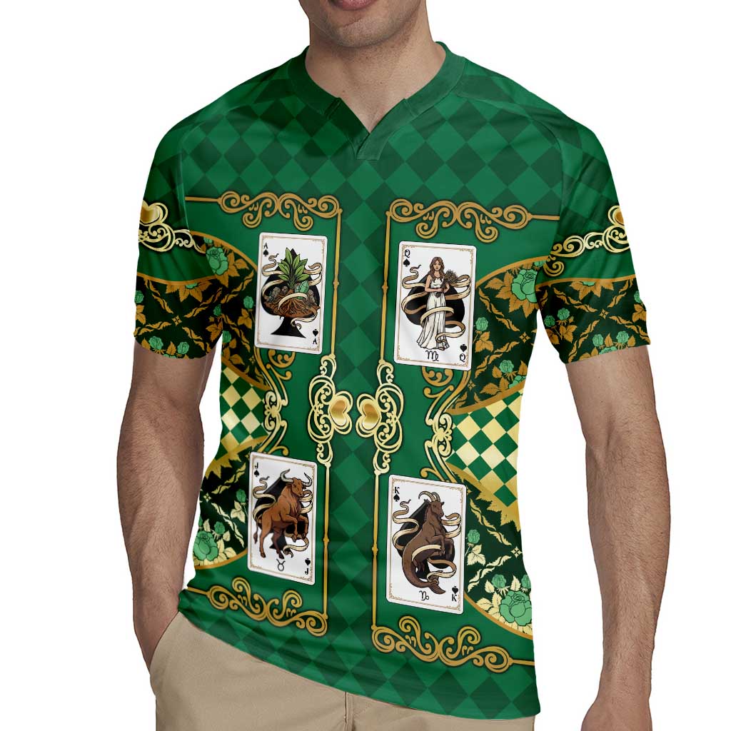 Zodiac Signs Rugby Jersey The Earth Element Baroque Spades Card