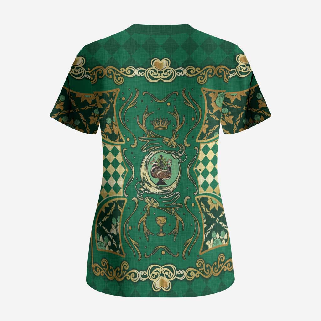 Zodiac Signs Scrub Top The Earth Element Baroque Spades Card