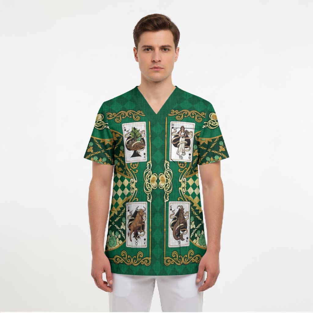 Zodiac Signs Scrub Top The Earth Element Baroque Spades Card