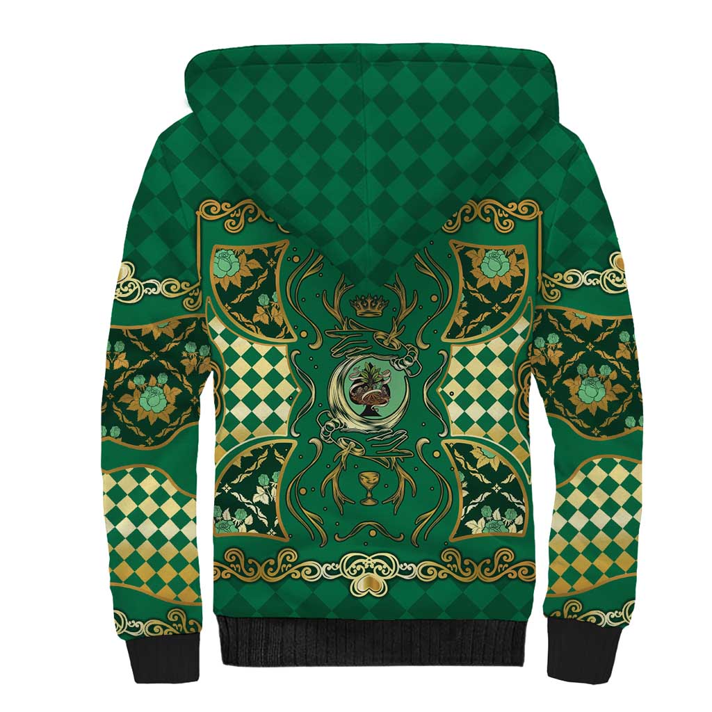 Zodiac Signs Sherpa Hoodie The Earth Element Baroque Spades Card