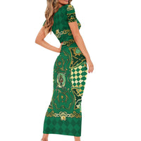 Zodiac Signs Short Sleeve Bodycon Dress The Earth Element Baroque Spades Card