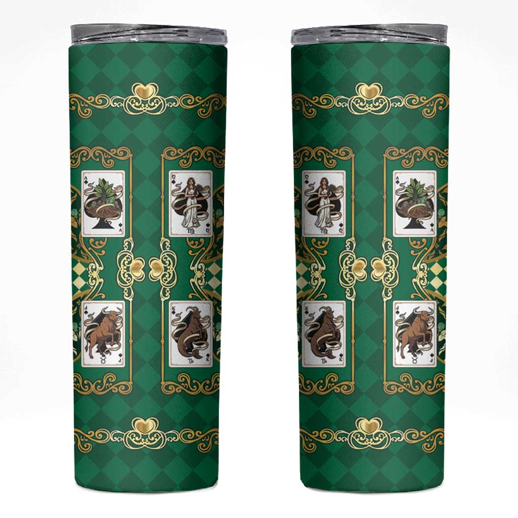 Zodiac Signs Skinny Tumbler The Earth Element Baroque Spades Card