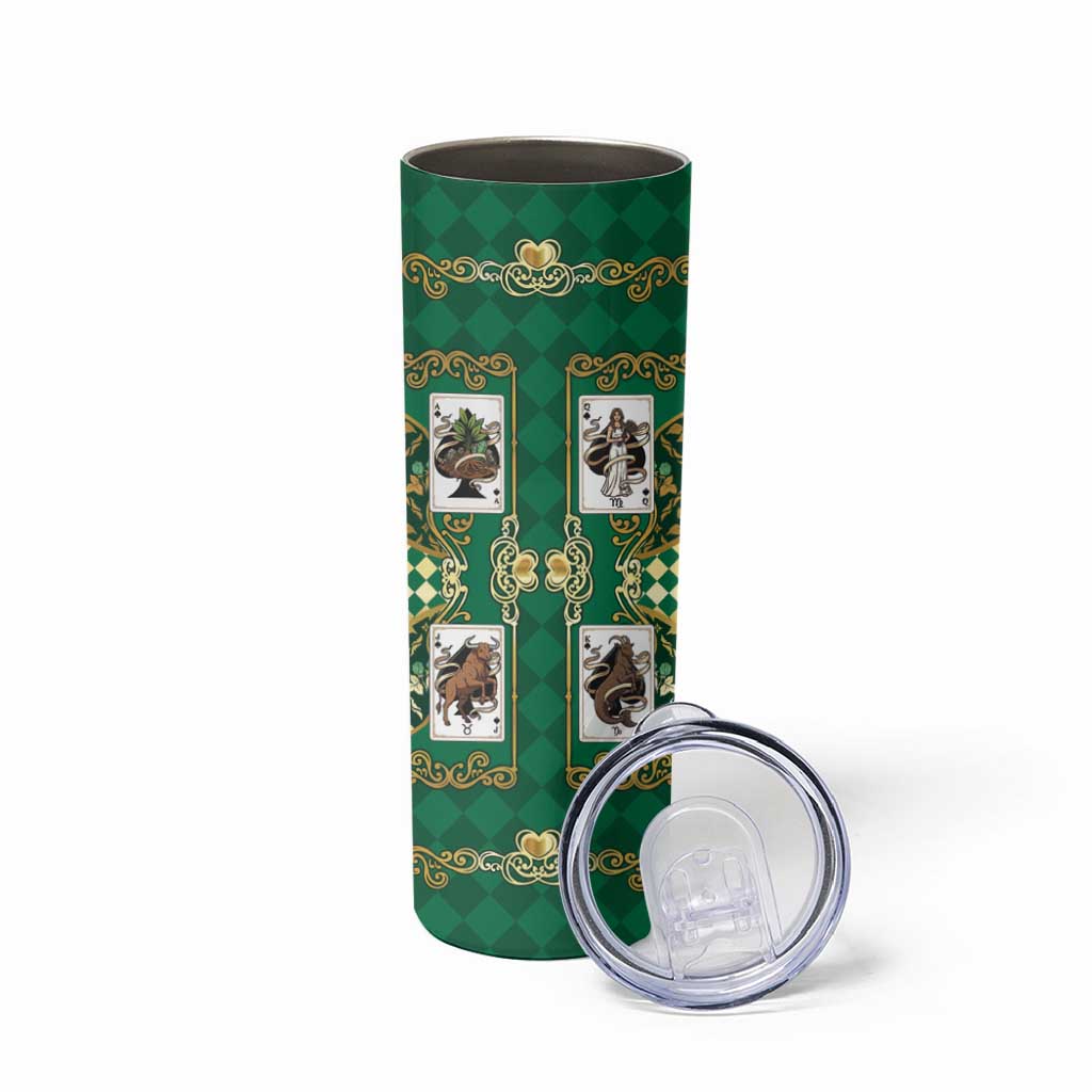 Zodiac Signs Skinny Tumbler The Earth Element Baroque Spades Card