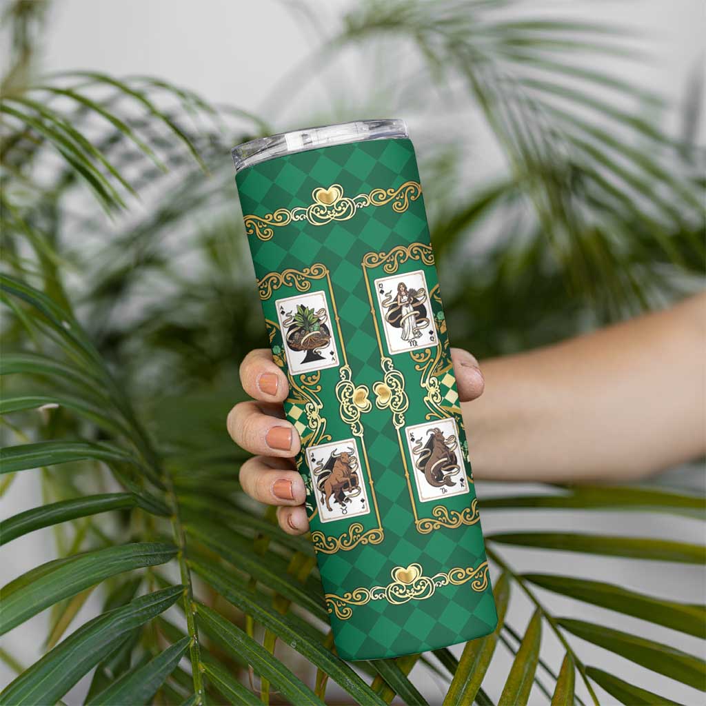 Zodiac Signs Skinny Tumbler The Earth Element Baroque Spades Card