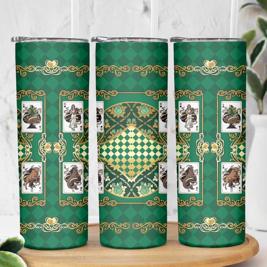Zodiac Signs Skinny Tumbler The Earth Element Baroque Spades Card