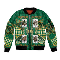 Zodiac Signs Sleeve Zip Bomber Jacket The Earth Element Baroque Spades Card