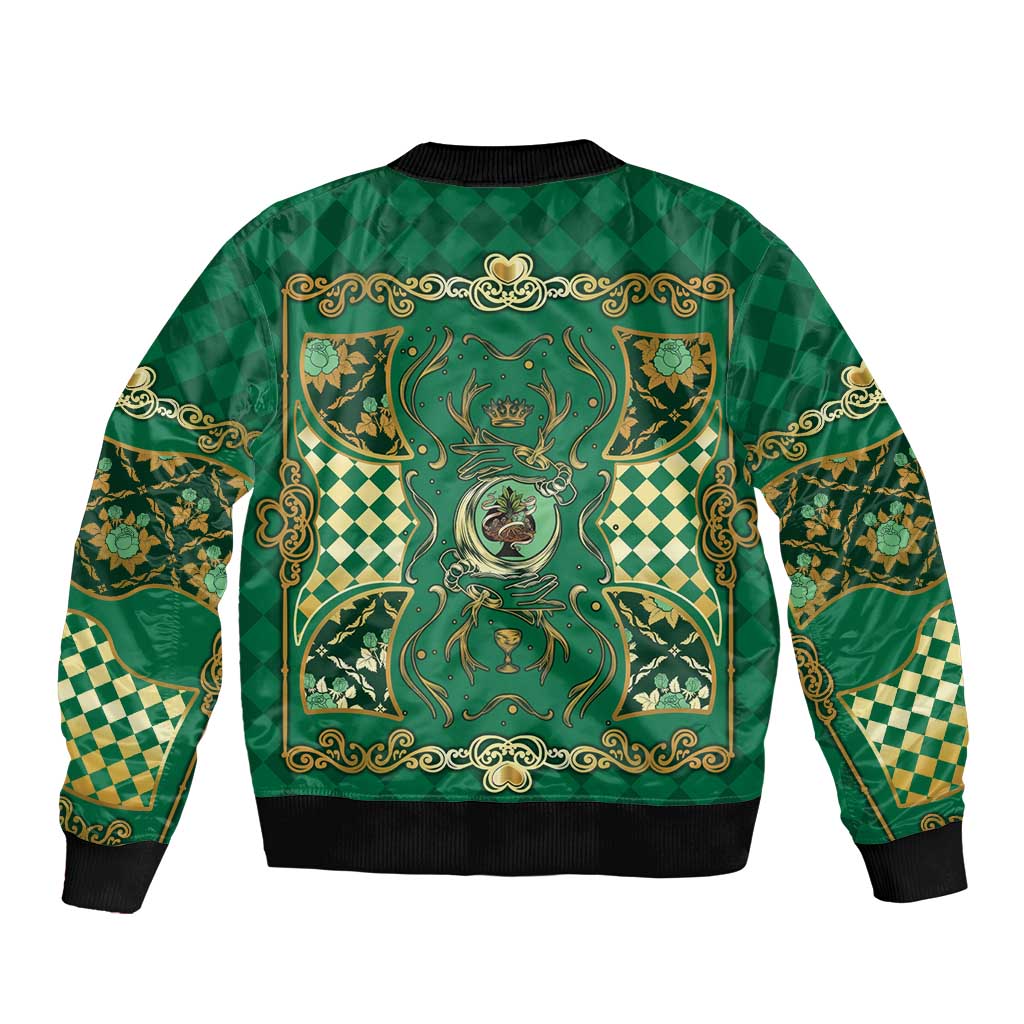 Zodiac Signs Sleeve Zip Bomber Jacket The Earth Element Baroque Spades Card