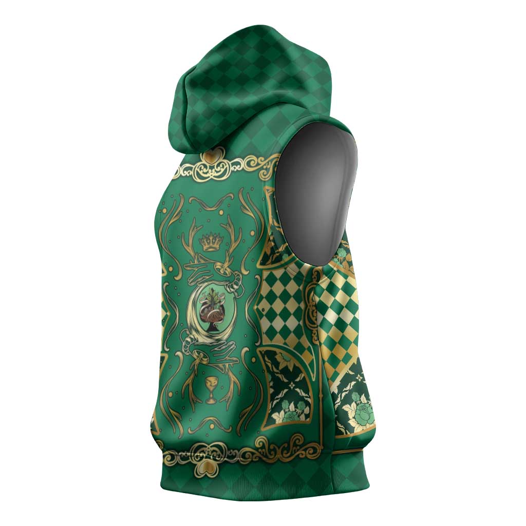 Zodiac Signs Sleeveless Hoodie The Earth Element Baroque Spades Card