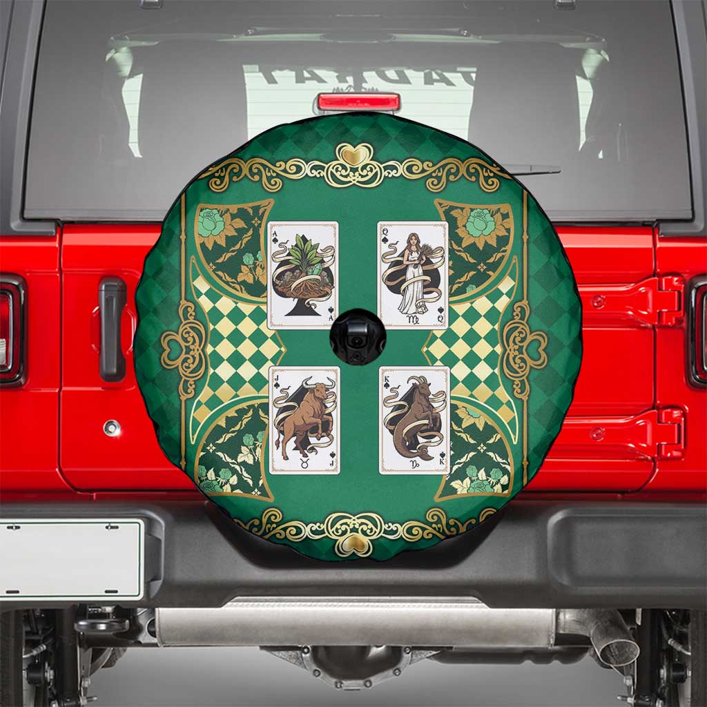 Zodiac Signs Spare Tire Cover The Earth Element Baroque Spades Card