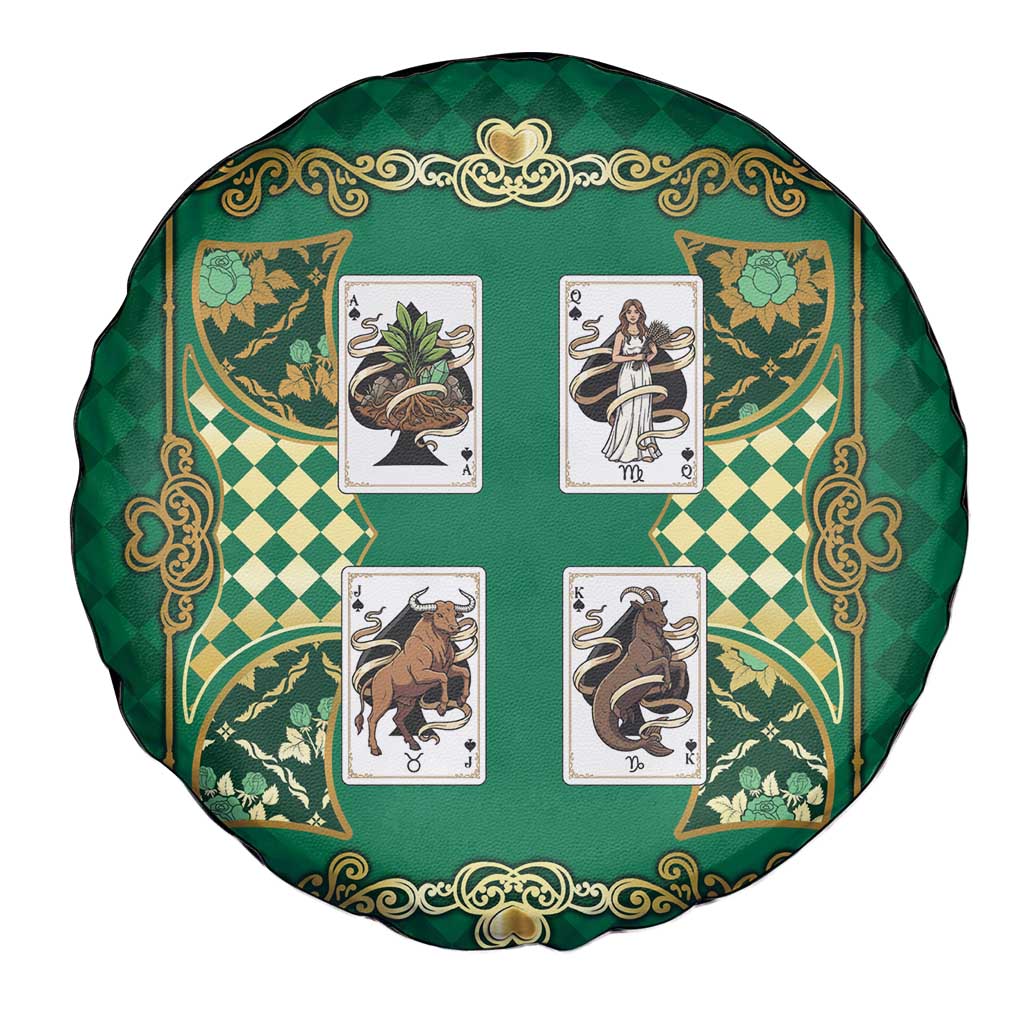 Zodiac Signs Spare Tire Cover The Earth Element Baroque Spades Card