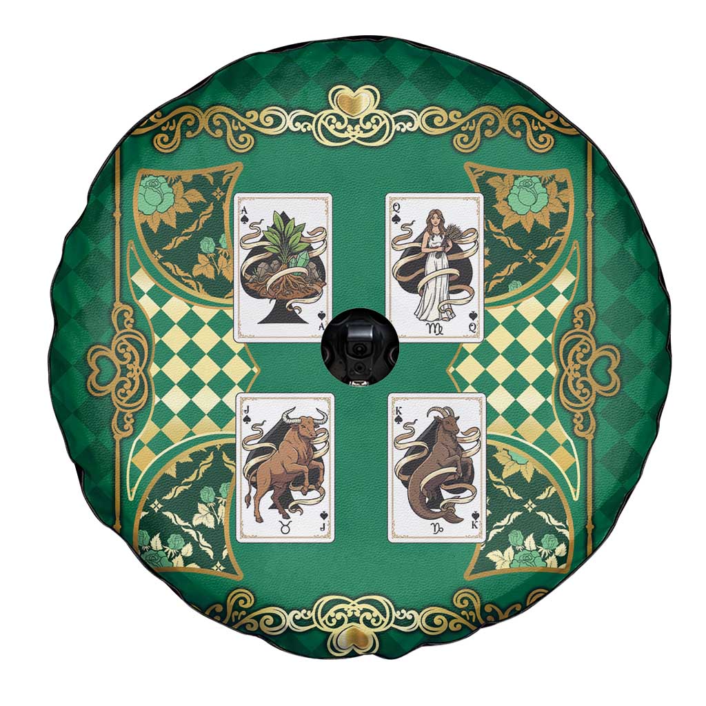 Zodiac Signs Spare Tire Cover The Earth Element Baroque Spades Card