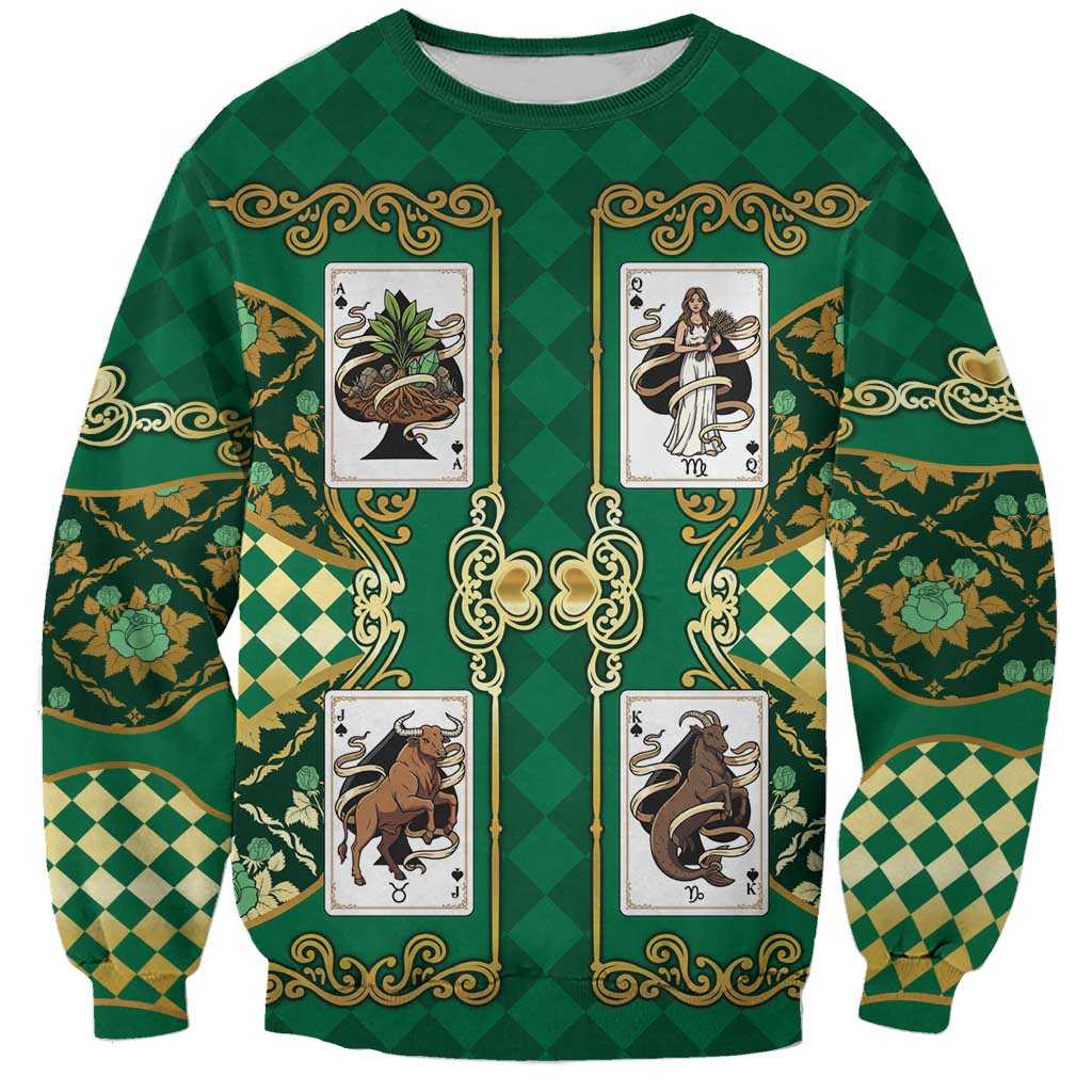Zodiac Signs Sweatshirt The Earth Element Baroque Spades Card