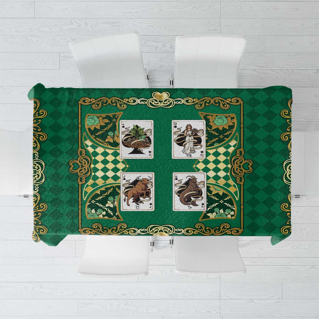 Zodiac Signs Tablecloth The Earth Element Baroque Spades Card