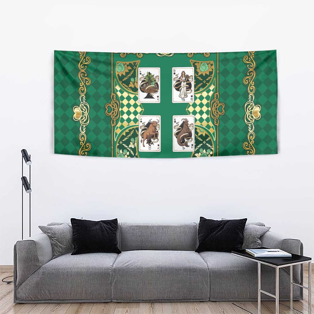 Zodiac Signs Tapestry The Earth Element Baroque Spades Card