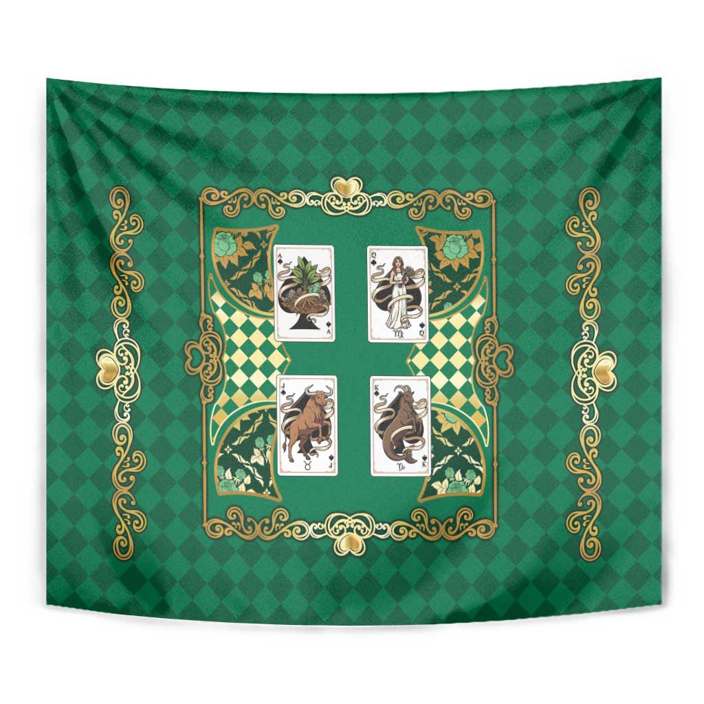 Zodiac Signs Tapestry The Earth Element Baroque Spades Card